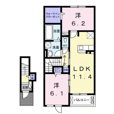 下兵庫駅 徒歩6分 2階の物件間取画像